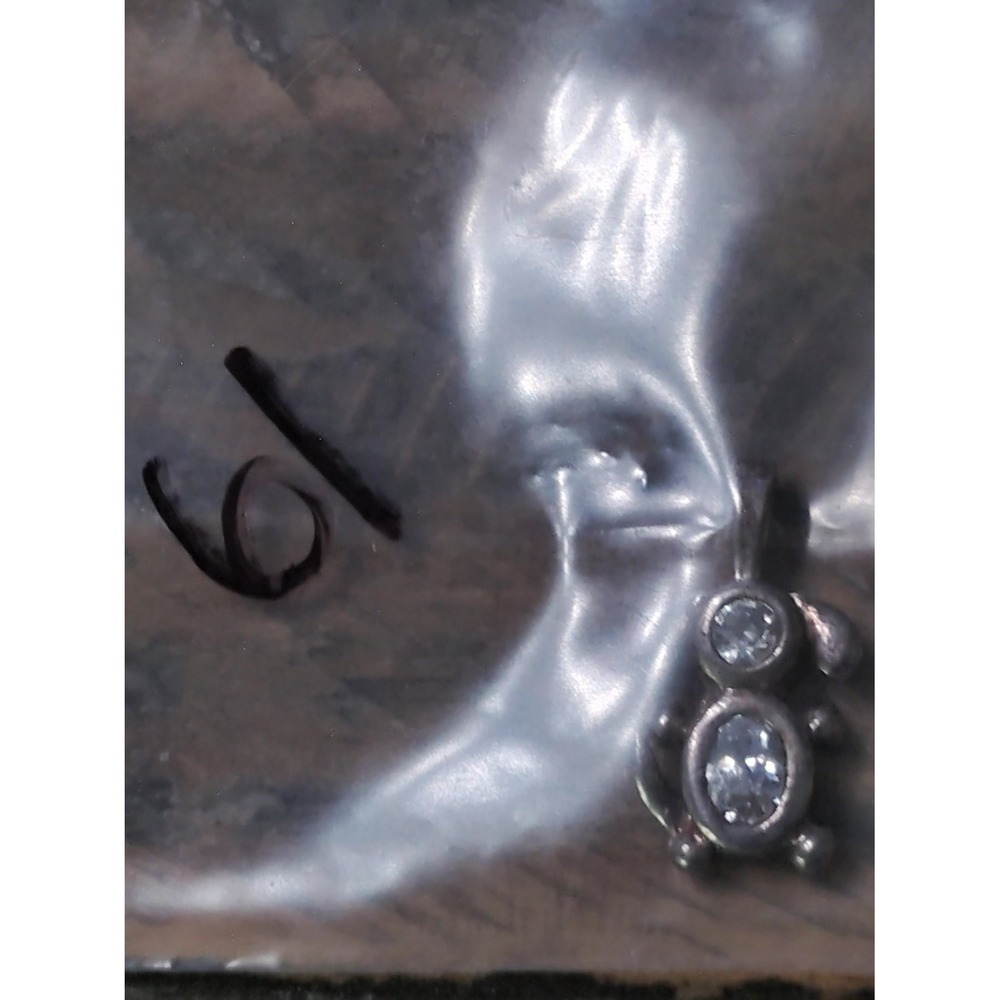 925 Sterling Silver Dog Puppy Pendant Charm Clear CZ Stones vintage